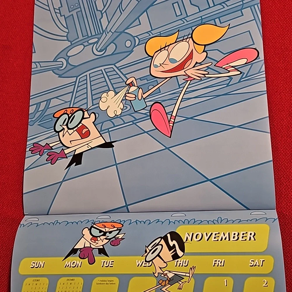 Cartoon Network Dexter's Laboratory Warner Bros. 2002 hanging calendar UNUSED